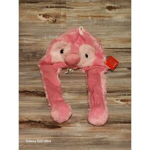 Aurora World Pink Penguin Pom Hat Kids Plush Animal Trapper Earflap Hat 16665
